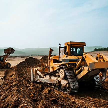 Tractor in dirt